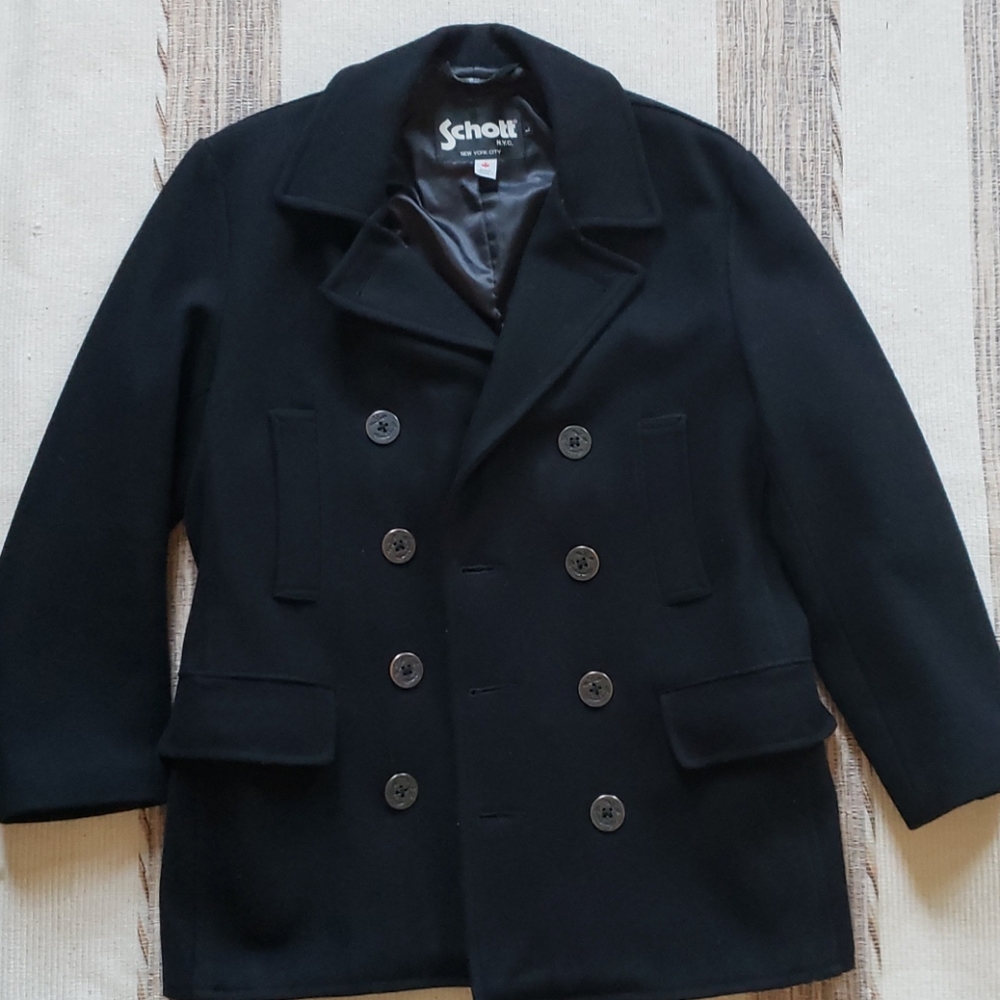 Schott NYC Pea Coat Size L Made in Canada